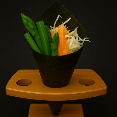 蘆筍蝦手卷