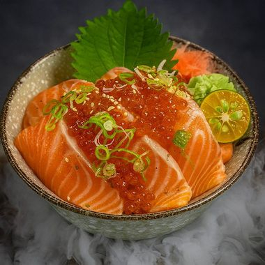 鮭魚親子丼(鮭魚生魚片、鮭魚卵)